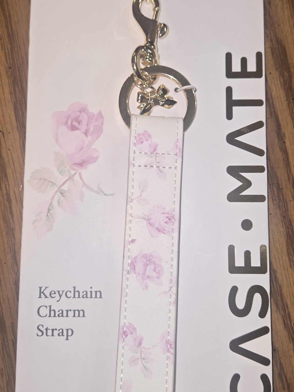 CASE-MATE Pink Floral Keychain Charm Strap